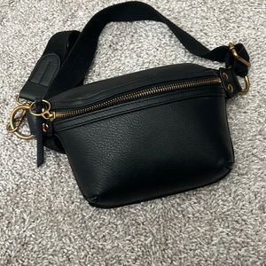 Black leather Fanny pack